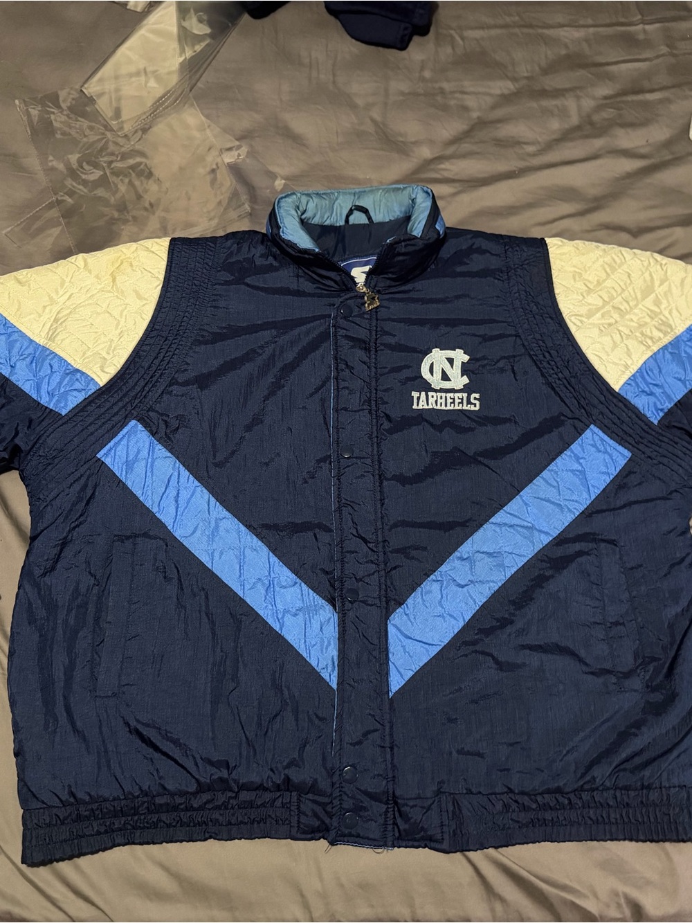 Vintage STARTER UNC Tar Heels Embroidered Full Zip Hoodie  XL
